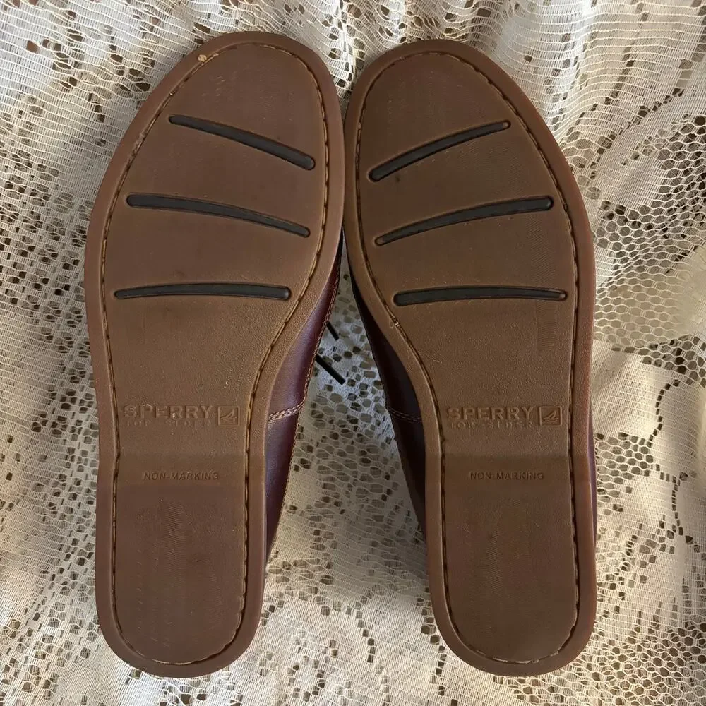 Sperry Mako 2-Eye Men's US 11 M Dark Brown Leather Boat Shoes